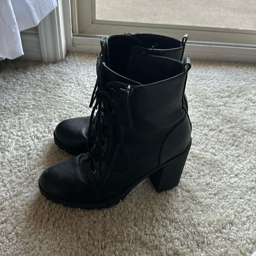 High black platform boots